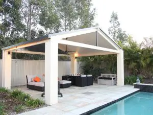 Gable roof free standing patio.